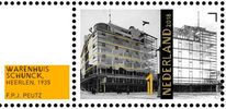 915 - Palácio de Vidro Schunck, detalhe dos selos mostrando edifícios emblemáticos no estilo «Het Nieuwe Bouwen»