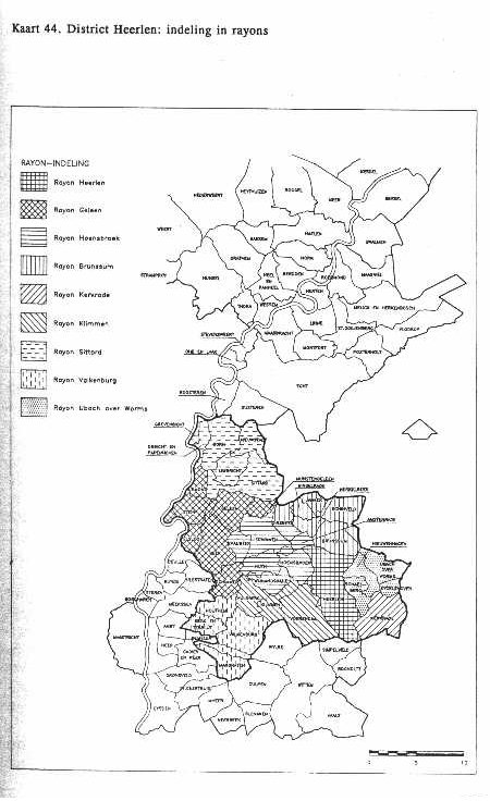 Kaart 44. District Heerlen: indeling in rayons